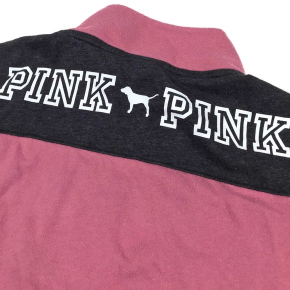 PINK Victoria's Secret 1/4 Zip Sweatshirt Sz Large - Picture 6 of 8